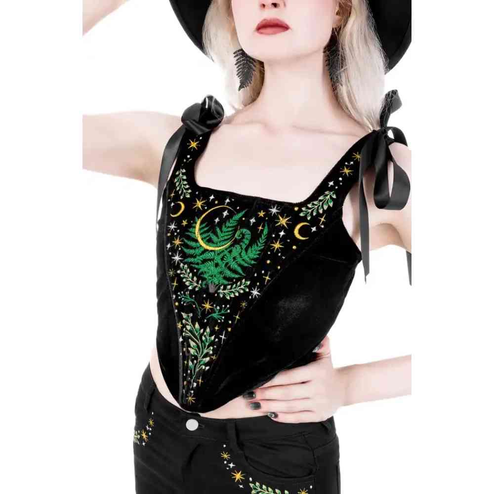 Restyle - Herbal Korset top - Zwart